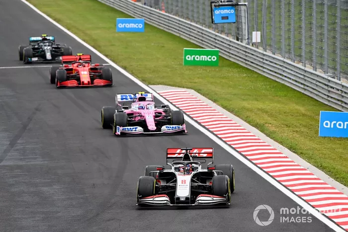 Romain Grosjean, Haas VF-20, Lance Stroll, Racing Point RP20, Charles Leclerc, Ferrari SF1000, Valtteri Bottas, Mercedes F1 W11