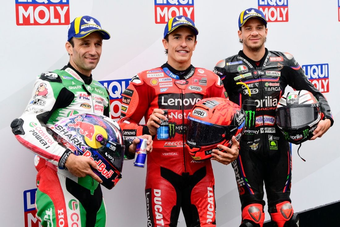 Johann Zarco, Team LCR Honda, Marco Bezzecchi, Aprilia Racing, Marc Marquez, Ducati Team
