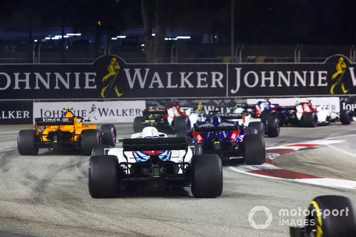 Marcus Ericsson, Sauber C37, Kevin Magnussen, Haas F1 Team VF-18, Stoffel Vandoorne, McLaren MCL33, Brendon Hartley, Toro Rosso STR13, y Sergey Sirotkin, Williams FW41
