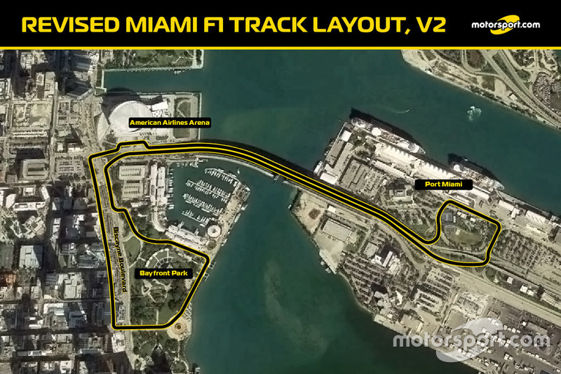 Layout trek balapan F1 di Miami