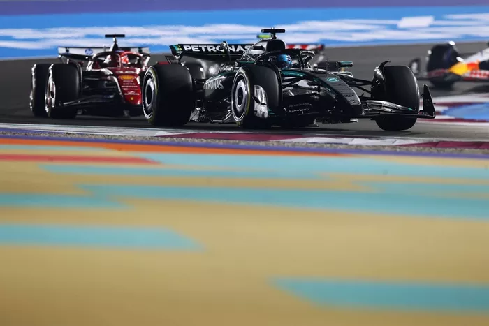 Charles Leclerc, Ferrari, George Russell, Mercedes