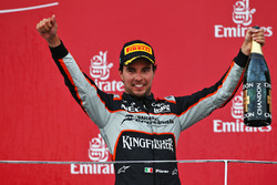 Серхио Перес, Sahara Force India F1 празднует третье место на подиуме