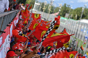 Ferrari fans and flags