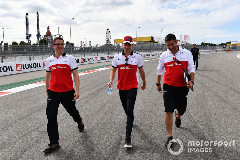 Charles Leclerc, Sauber walks the track