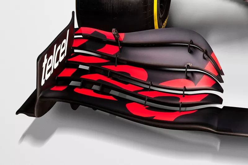 Detalle del alerón delantero del Red Bull Racing RB16B