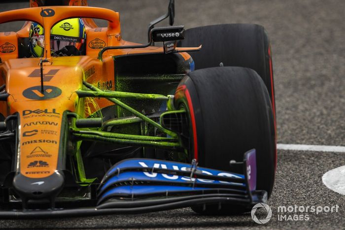 Parafina en el monoplaza de Lando Norris, McLaren MCL35