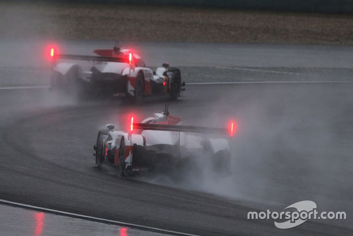 #7 Toyota Gazoo Racing Toyota TS050: Mike Conway, Kamui Kobayashi, Jose Maria Lopez, #8 Toyota Gazoo Racing Toyota TS050: Sébastien Buemi, Kazuki Nakajima, Fernando Alonso