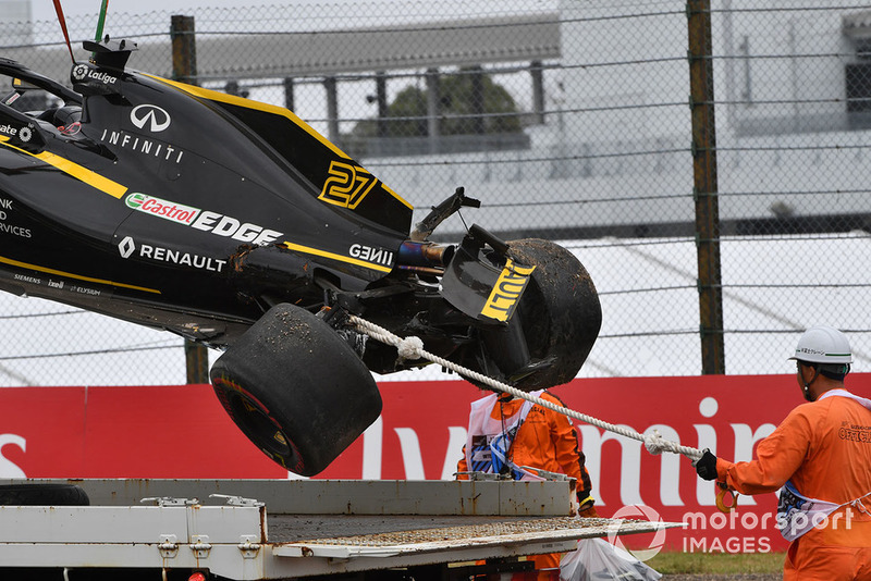 Евакуація розбитої машини Ніко Хюлькенберга, Renault Sport F1 Team R.S. 18