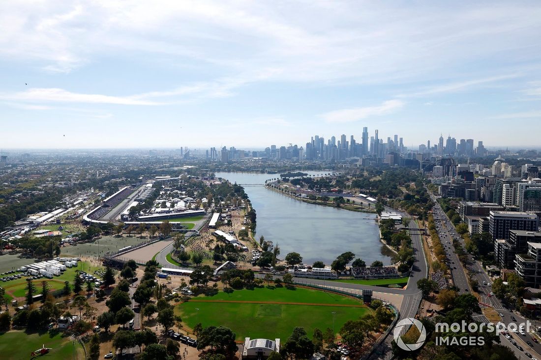 Widok na Albert Park z lotu ptaka