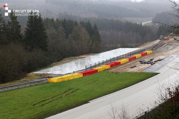 Obras en la pista de Spa-Francorchamps