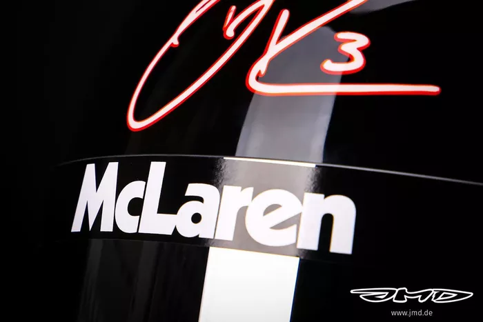 Casco especial de Daniel Ricciardo, McLaren para el GP de Estados Unidos 