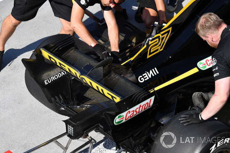 Detalle del alerón trasero del Red Bull Racing RB14