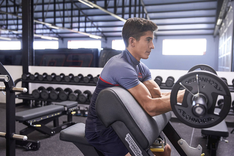 Marc Marquez berlatih di gym di Cervera, Spanyol
