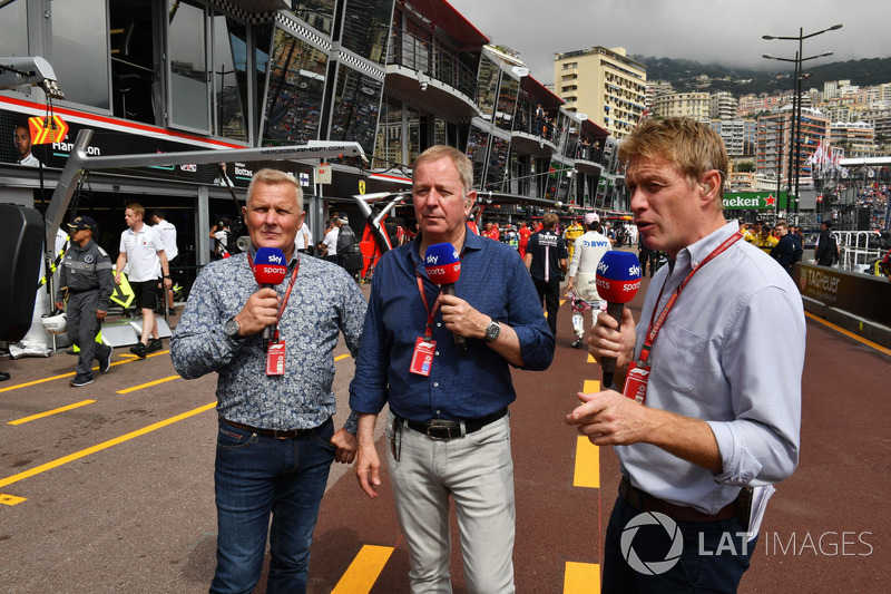 Johnny Herbert, Sky TV, Martin Brundle, Sky TV and Simon Lazenby, Sky TV