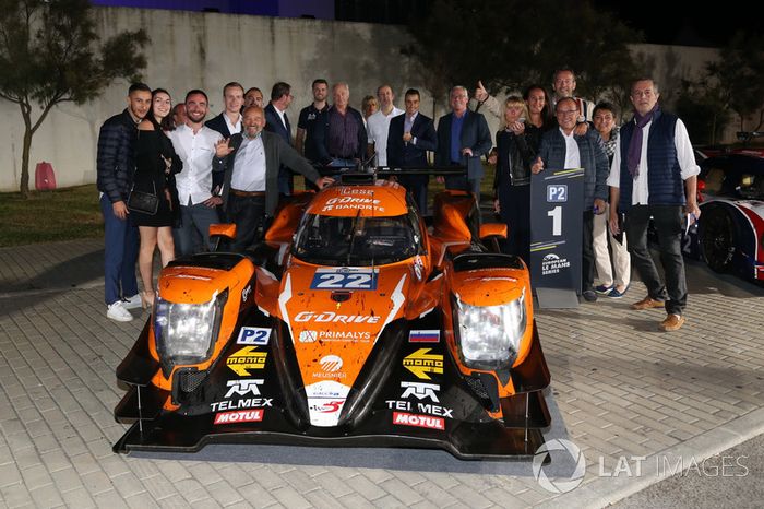 #22 G-Drive Racing, Oreca 07 - Gibson: Memo Rojas, Ryo Hirakawa, Leo Roussel con el equipo