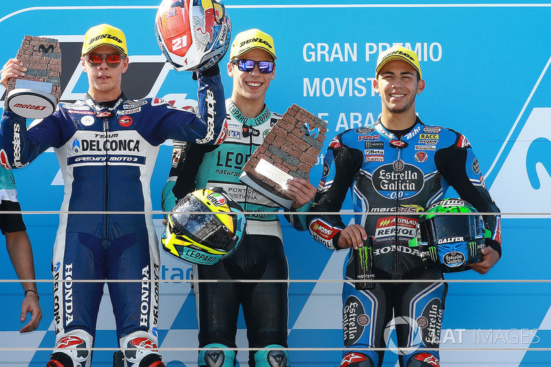 Podio:Gandor  Joan Mir, Leopard Racing, segundo Fabio Di Giannantonio, Del Conca Gresini Racing Moto