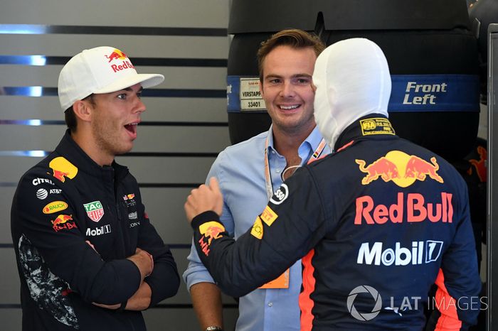 Max Verstappen, Red Bull Racing, Pierre Gasly, Red Bull Racing y Giedo van der Garde