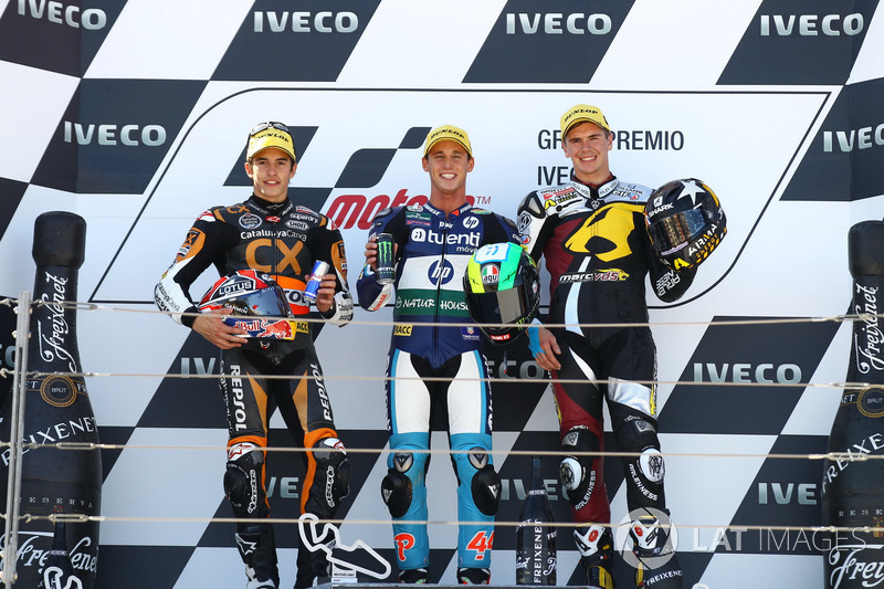 Podium : 1er Pol Espargaró, 2e Marc Márquez, 3e Scott Redding