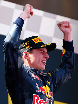 Max Verstappen, Red Bull Racing fête sa première victoire