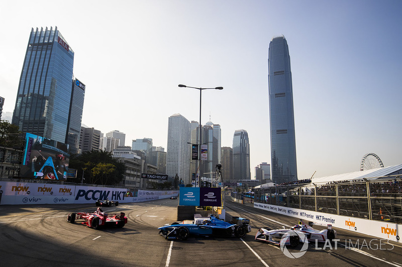 Jerome D'Ambrosio, Dragon Racing devant Sébastien Buemi, Renault e.Dams & Neel Jani, Dragon Racing