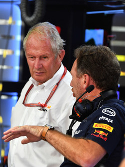 Dr Helmut Marko, Consulente Red Bull Motorsport e Christian Horner, Team Principal Red Bull Racing