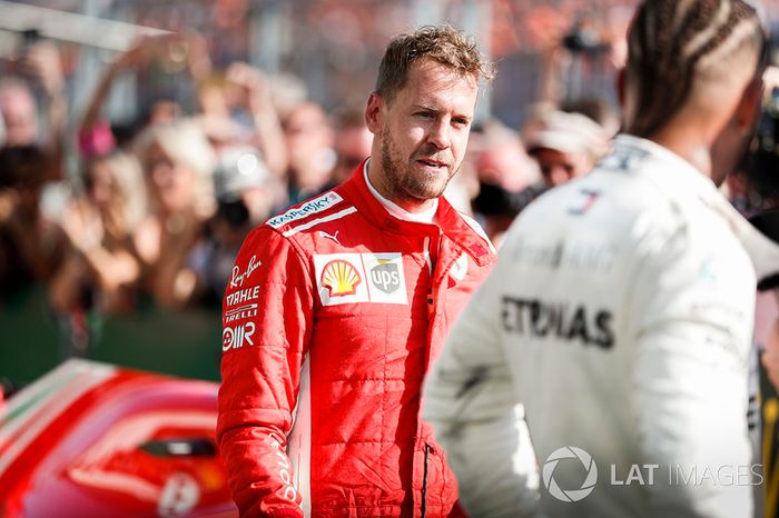 Sebastian Vettel, Ferrari y Lewis Hamilton, Mercedes AMG F1