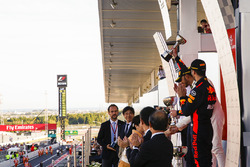 Third place Daniel Ricciardo, Red Bull Racing, Race winner Lewis Hamilton, Mercedes AMG F1, Max Vers