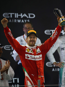 Podium: derde Sebastian Vettel, Ferrari