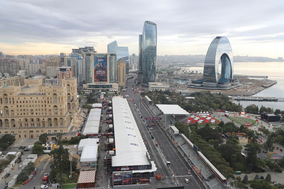 An aerial view of Baku