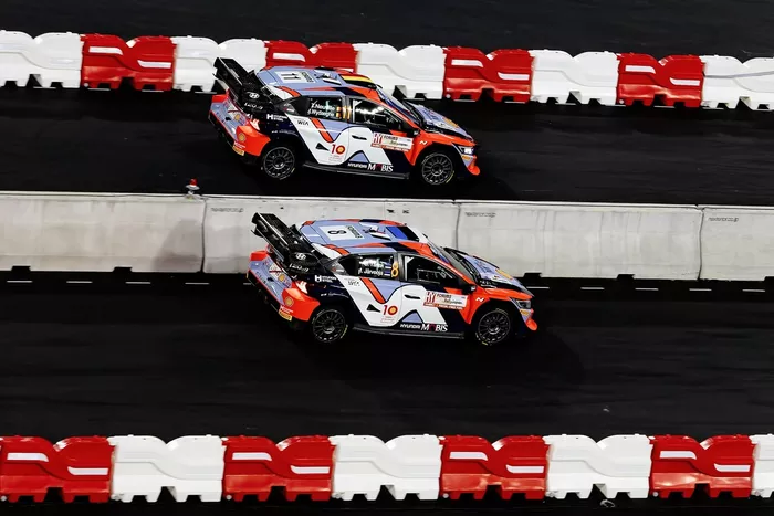 Thierry Neuville, Martijn Wydaeghe, Hyundai World Rally Team Hyundai i20 N Rally1, Otto Tänak, Martin Järveoja, Hyundai World Rally Team Hyundai i20 N Rally1.
