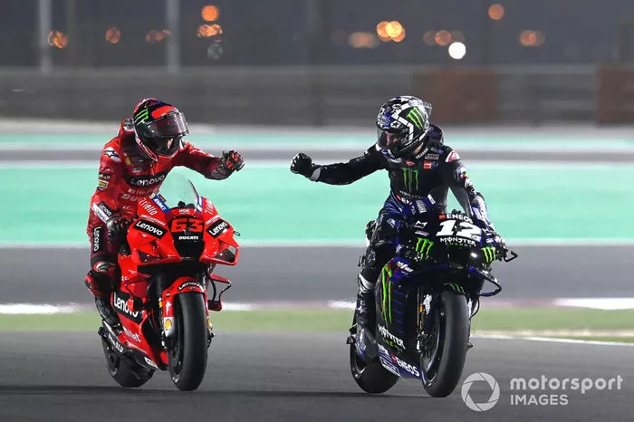 Maverick Vinales, Yamaha Factory Racing, Francesco Bagnaia, Ducati Team