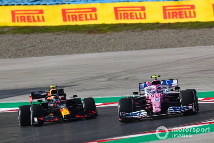 Lance Stroll, Racing Point RP20, Alex Albon, Red Bull Racing RB16