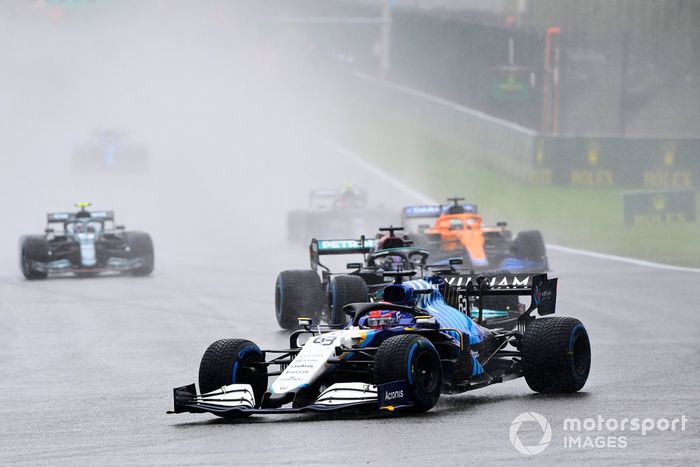 George Russell, Williams FW43B, Sir Lewis Hamilton, Mercedes W12, Daniel Ricciardo, McLaren MCL35M