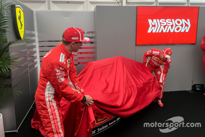 Sebastian Vettel, Kimi Raikkonen, Ferrari, unveiling Mission Winnow livery