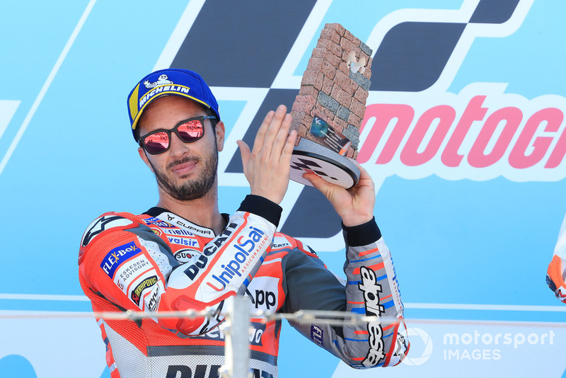Podio: il secondo classificato Andrea Dovizioso, Ducati Team