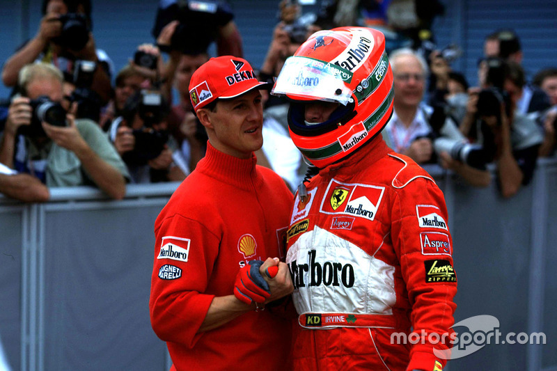 Michael Schumacher, Ferrari with Eddi Irvine, Ferrari