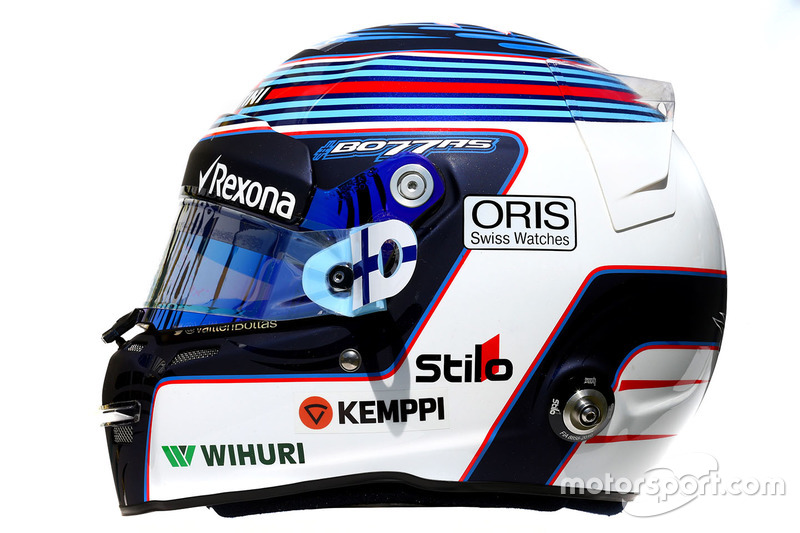 De helm van Valtteri Bottas, Williams