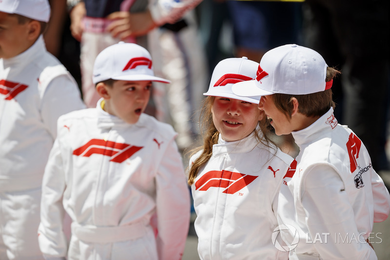 Grid Kid mascots on the grid