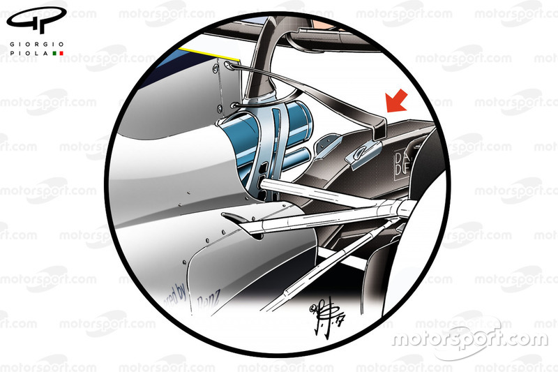 Williams FW40, T-wing bajo