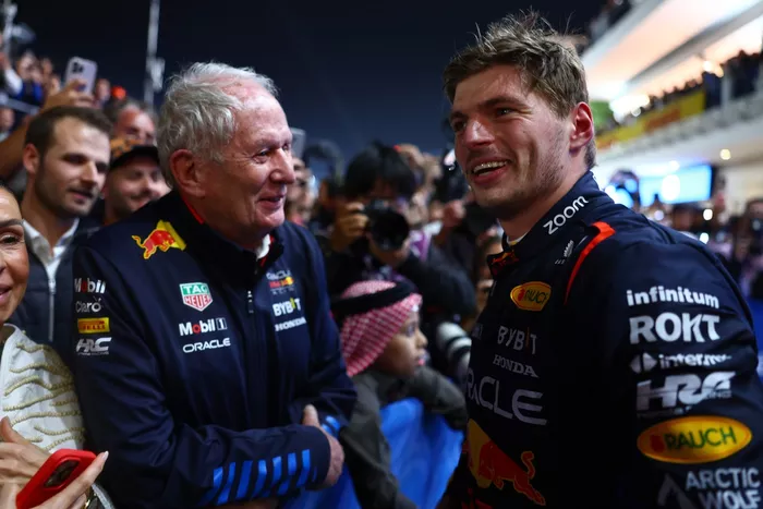 Consultant de l'équipe Red Bull Racing Dr Helmut Marko, Max Verstappen, Red Bull Racing RB20