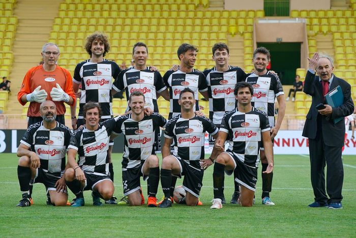 Stefano Domenicali, Pierre Gasly, Charles Leclerc, Giancarlo Fisichella, Fernando Alonso, Carlos Sainz