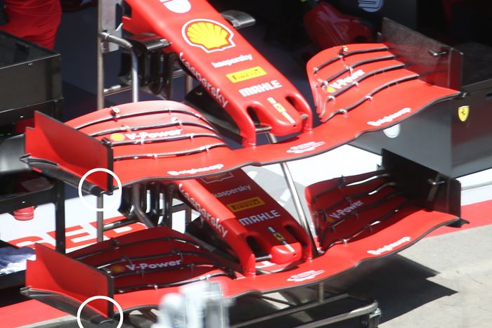 Alerones delanteros de Sebastian Vettel, Ferrari SF1000