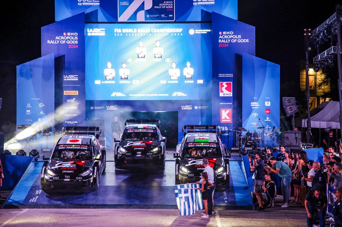 Takamoto Katsuta, Aaron Johnston, Toyota Gazoo Racing WRT Toyota GR Yaris Rally1, Sébastien Ogier, Vincent Landais, Toyota Gazoo Racing WRT Toyota GR Yaris Rally1, Elfyn Evans, Scott Martin, Toyota Gazoo Racing WRT Toyota GR Yaris Rally1.