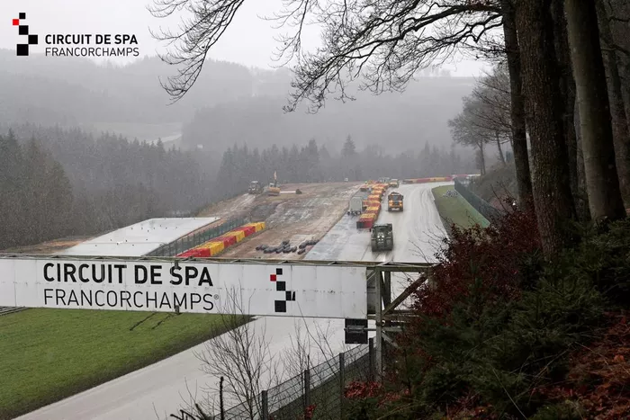 Obras en la pista de Spa-Francorchamps