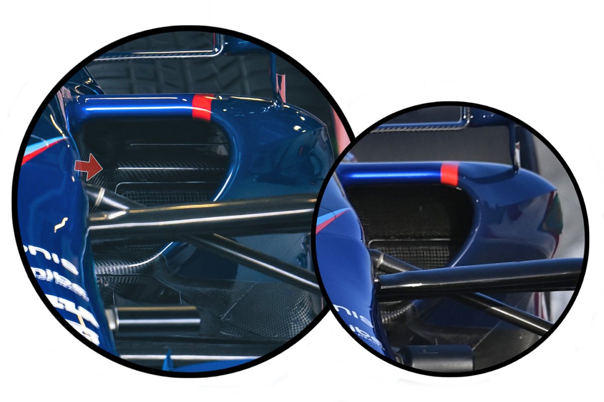 Pontones abiertos y cerrados del Williams FW44