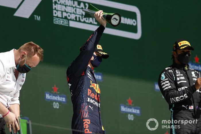 Podio: segundo lugar Max Verstappen, Red Bull Racing