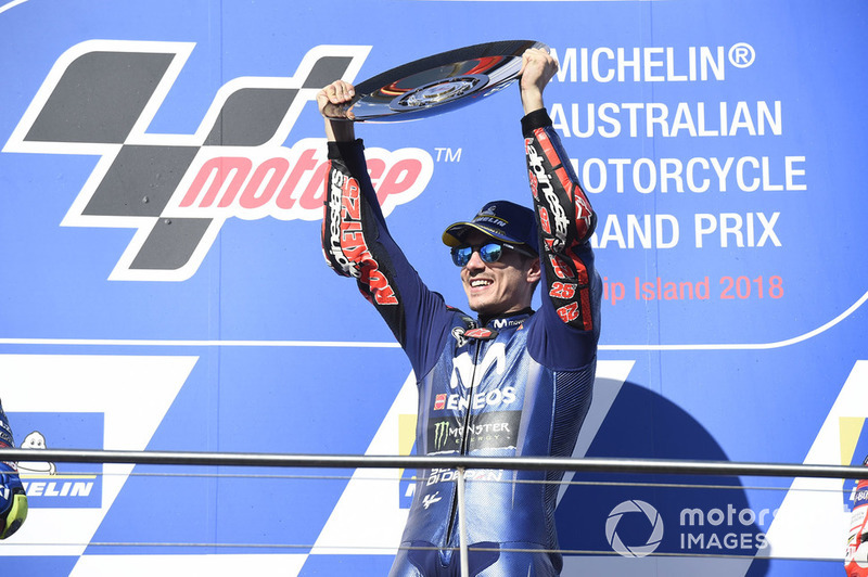 Podio: il vincitore della gara Maverick Viñales, Yamaha Factory Racing