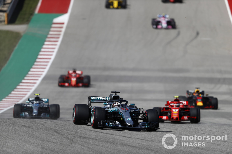 Lewis Hamilton, Mercedes AMG F1 W09 EQ Power+, Kimi Raikkonen, Ferrari SF71H, Valtteri Bottas, Mercedes AMG F1 W09 EQ Power+, Daniel Ricciardo, Red Bull Racing RB14, Sebastian Vettel, Ferrari SF71H
