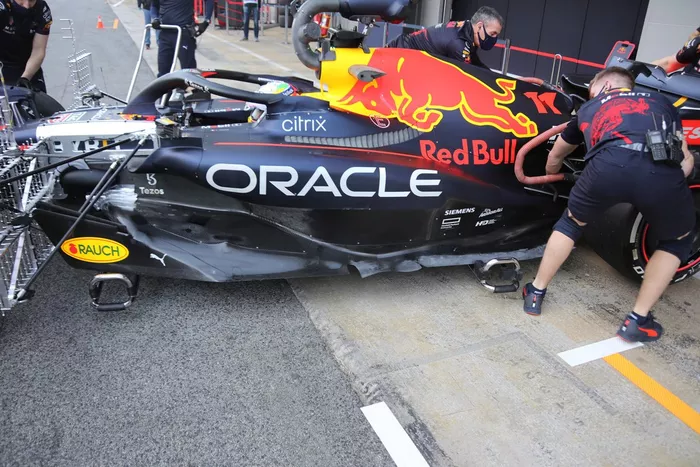 Detalle lateral del Red Bull Racing RB18