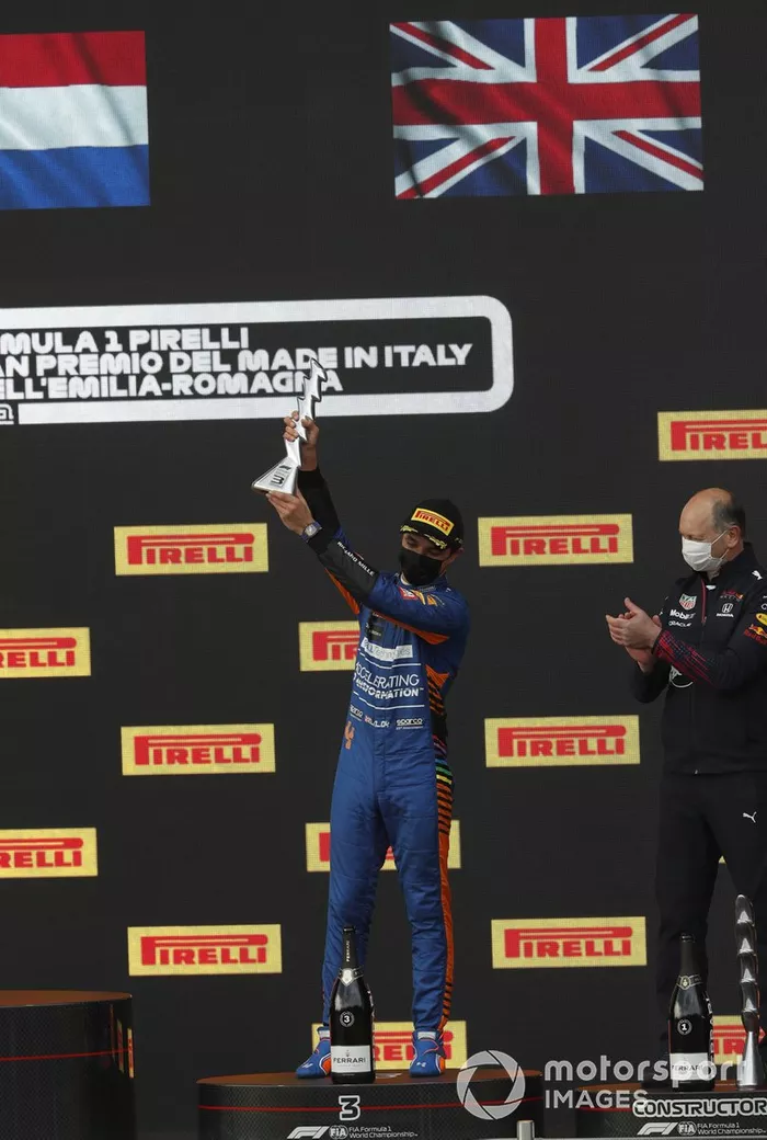 Podio: tercer lugar Lando Norris, McLaren